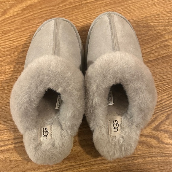 UGG Shoes - UGG Light Grey Shearling Mule Slippers